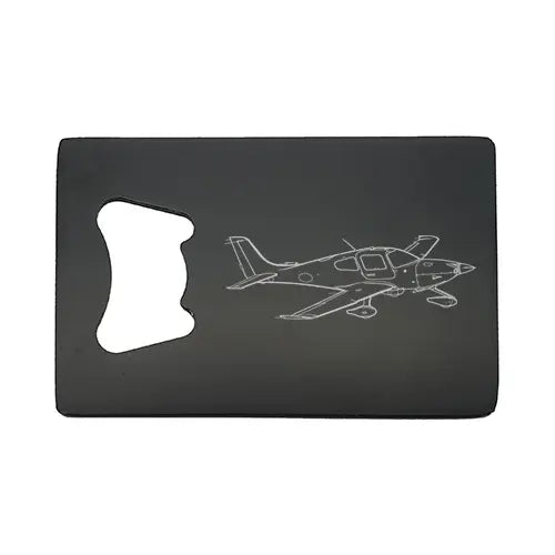 Cirrus SR20 aircraft Bottle opener – digital engraving mockup / engraving