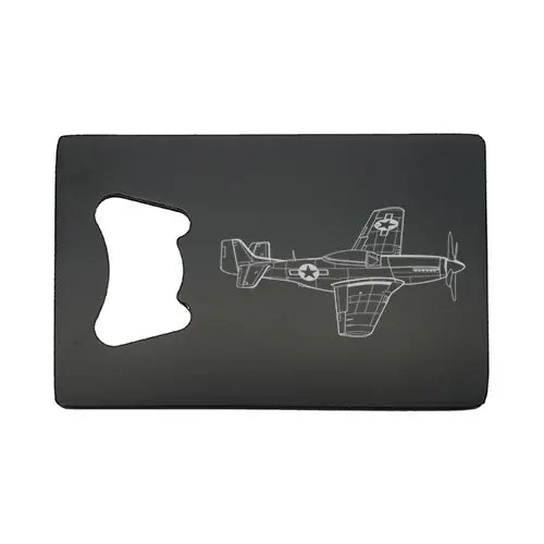 P51 mustang aircraft bottle opener – digital engraving mockup / engraving