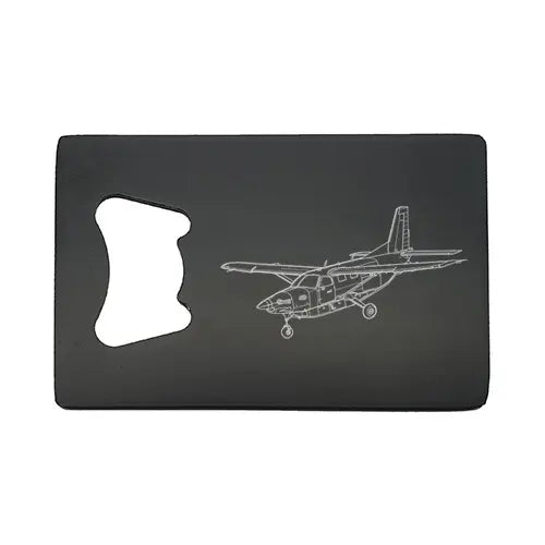 quest Daher Kodiak aircraft bottle opener – digital engraving mockup / engraving