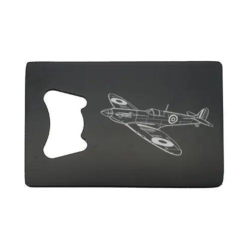supermarine spitfire aircraft bottle opener – digital engraving mockup / engraving