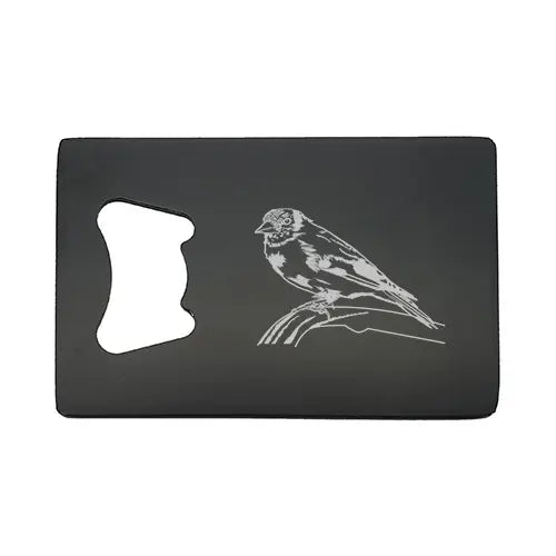 golden fitch bird bottle opener – digital engraving mockup / engraving