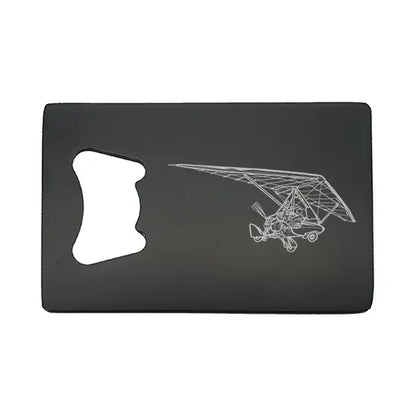 Pegasus microlight trike bottle opener – digital engraving mockup / engraving