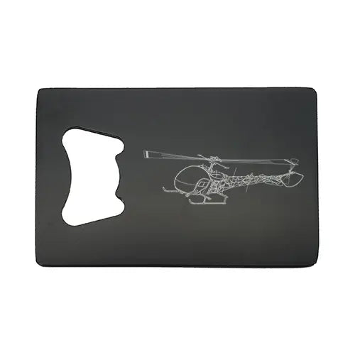 bell 47 sioux helicopter bottle opener – digital engraving mockup / engraving