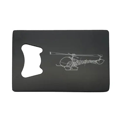 bell 47 sioux helicopter bottle opener – digital engraving mockup / engraving