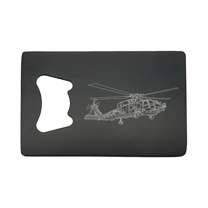 sh60 seahawk helicopter bottle opener – digital engraving mockup / engraving