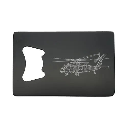 uh60 balckhawk helicopter bottle opener – digital engraving mockup / engraving