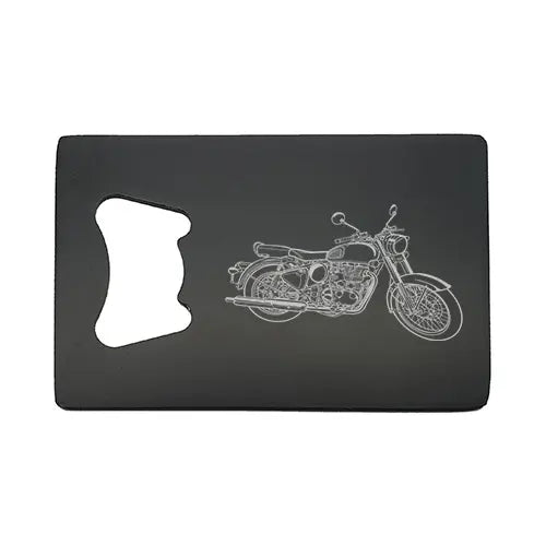 re classic 500 motorcycle Bottle opener – digital engraving mockup / engraving preview
