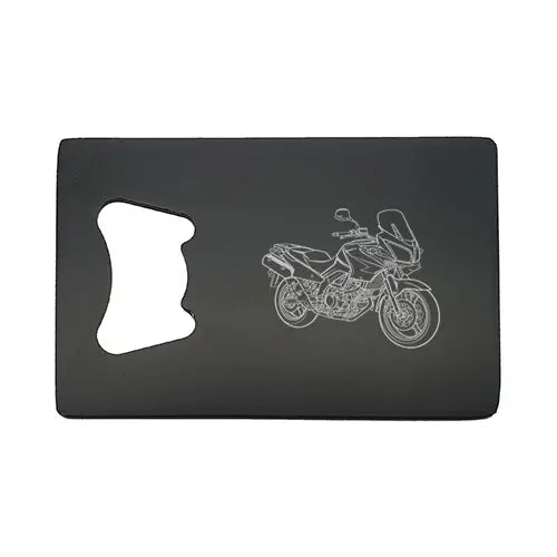 suz dl650 v strom motorcycle Bottle opener – digital engraving mockup / engraving preview