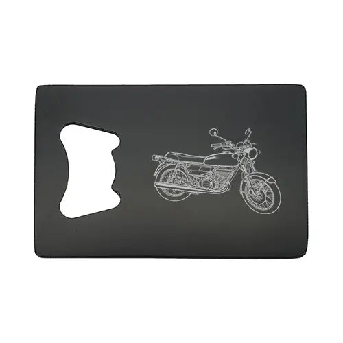 suz gt250 motorcycle Bottle opener – digital engraving mockup / engraving preview