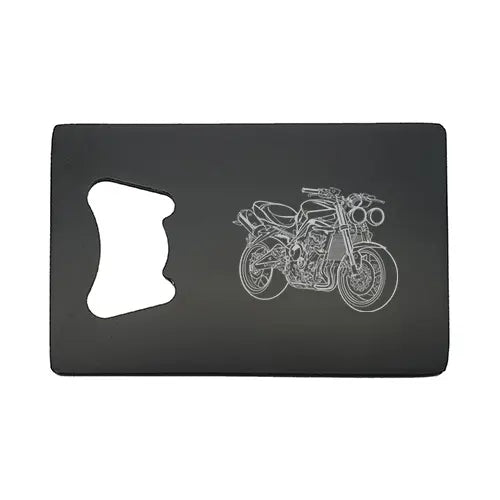 tri street triple motorcycle Bottle opener – digital engraving mockup / engraving preview