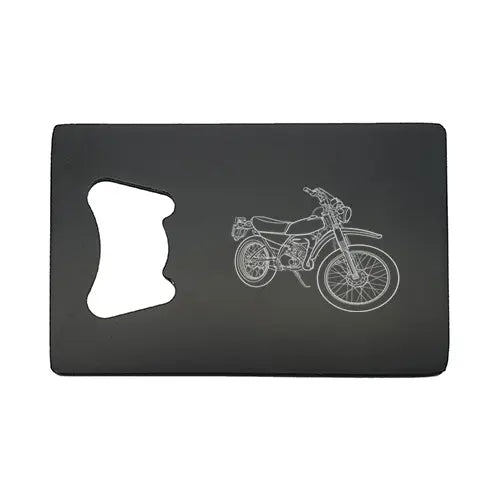 yam dt125 motorcycle Bottle opener – digital engraving mockup / engraving preview