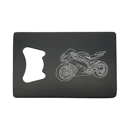 yam r6 race motorcycle Bottle opener – digital engraving mockup / engraving preview