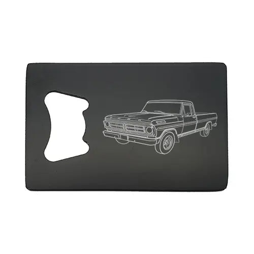 fd f100 pickup truck  Bottle opener – digital engraving mockup / engraving preview