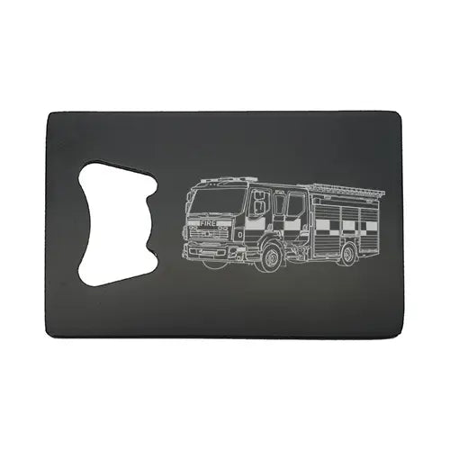 fire truck car Bottle opener – digital engraving mockup / engraving preview