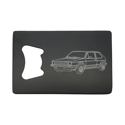 glf gti mk1 car Bottle opener – digital engraving mockup / engraving preview