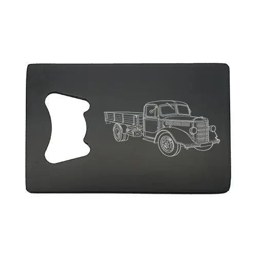 vintage bedford truck  Bottle opener – digital engraving mockup / engraving preview