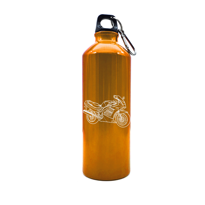 Suz RF Motorcycle bottle digital engraving mockup / engraving preview