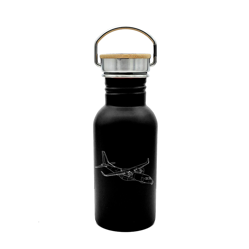 airbus c295 aircraft bottle digital engraving mockup / engraving preview