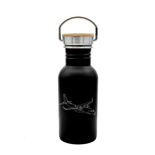 airbus c295 aircraft bottle digital engraving mockup / engraving preview