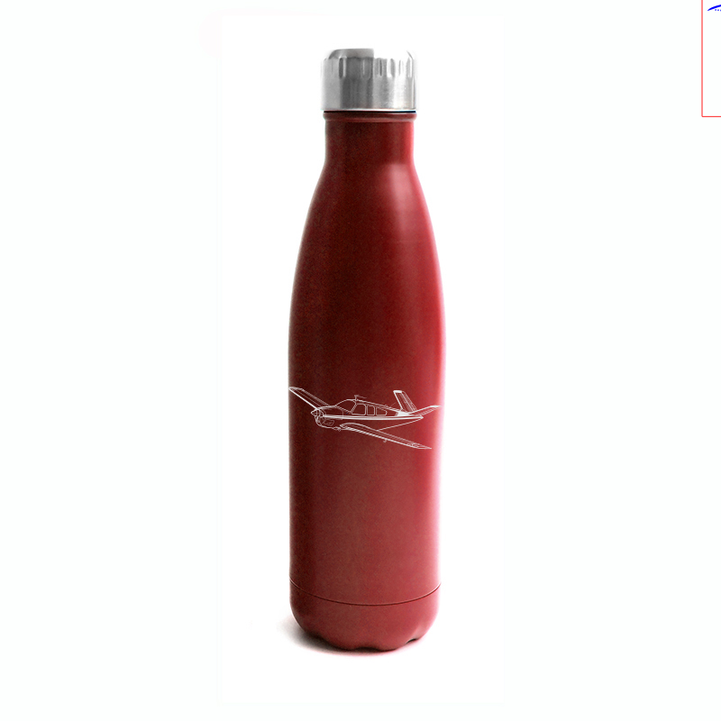 beechcraft bonanza aircraft bottle digital engraving mockup / engraving preview