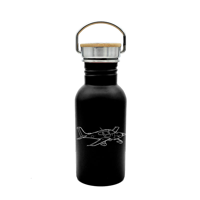 cirrus sr20 aircraft travel bottle digital engraving mockup / engraving preview