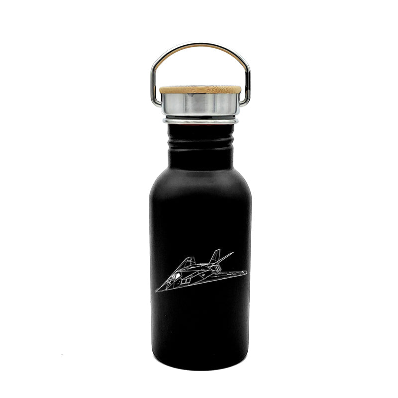 f117 nighthawk aircraft travel bottle digital engraving mockup / engraving preview