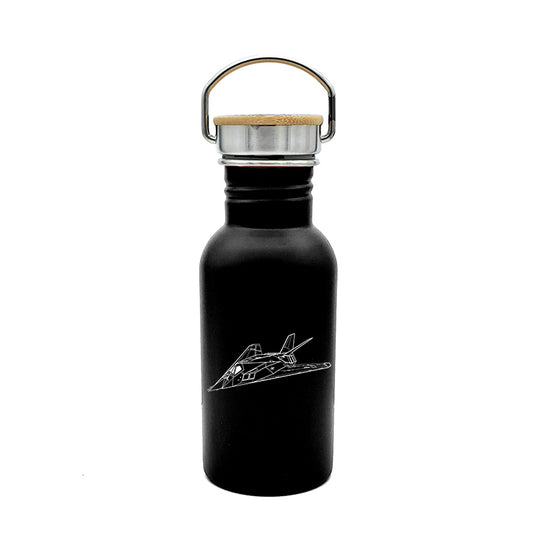 f117 nighthawk aircraft travel bottle digital engraving mockup / engraving preview