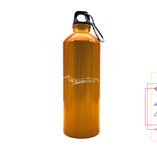 fokker 100 aircraft bottle digital engraving mockup / engraving preview