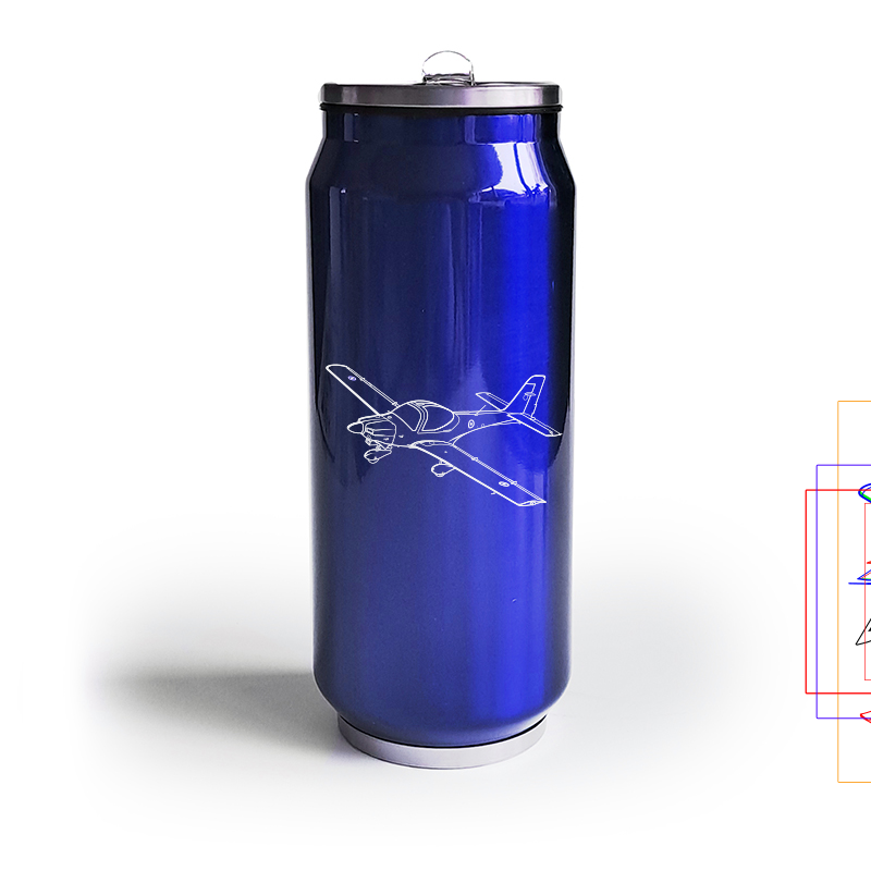 grob t1 tutor aircraft bottle digital engraving mockup / engraving preview