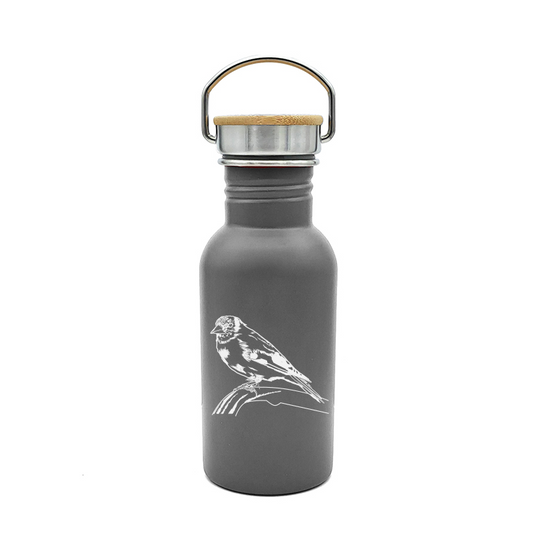 golden fitch bird bottle digital engraving mockup / engraving preview