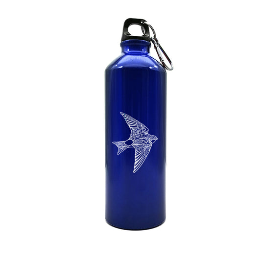house martin bird travel bottle digital engraving mockup / engraving preview