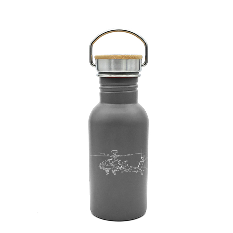 apache helicopter bottle digital engraving mockup / engraving preview