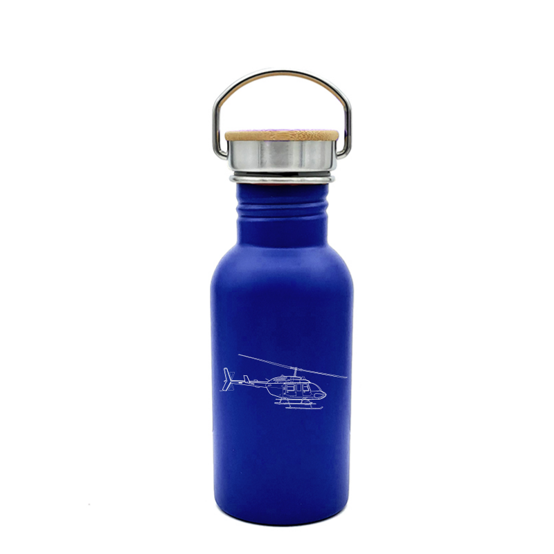 bell 206 long ranger helicopter bottle digital engraving mockup / engraving preview