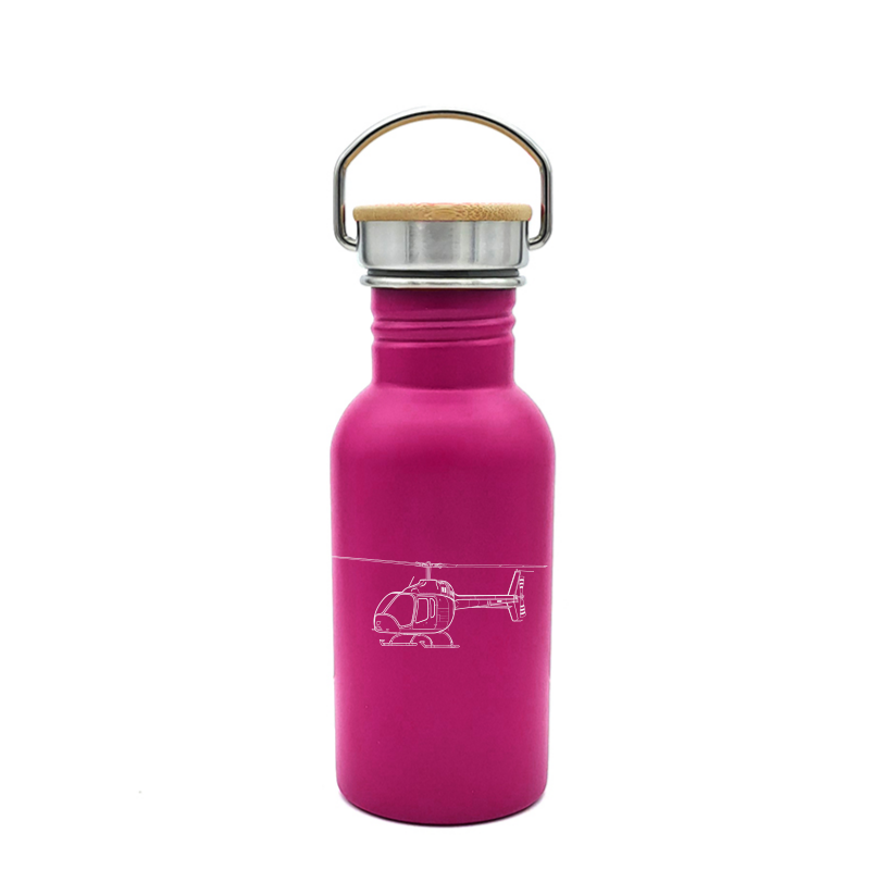 bell 505 jet ranger helicopter bottle digital engraving mockup / engraving preview