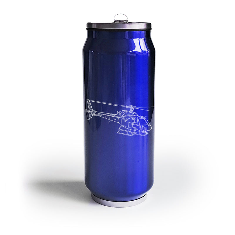 eurocopter as350 helicopter travel bottle digital engraving mockup / engraving preview