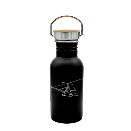 hiller oh 23 raven helicopter bottle digital engraving mockup / engraving preview
