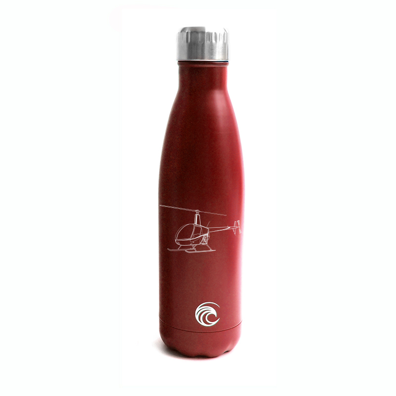 robinson r22 helicopter bottle digital engraving mockup / engraving preview