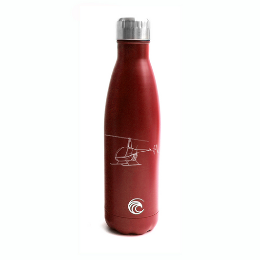 robinson r22 helicopter bottle digital engraving mockup / engraving preview