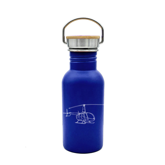 robinson r66 helicopter travel bottle digital engraving mockup / engraving preview