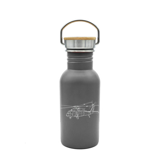 uh60 blackhawk helicopter bottle digital engraving mockup / engraving preview