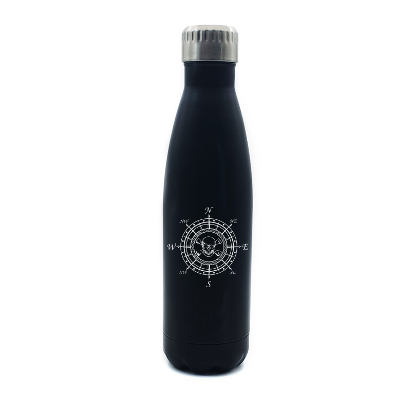skull compass bottle digital engraving mockup / engraving preview