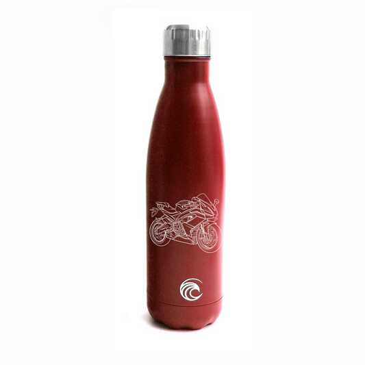 apri rs660 motorcycle bottle digital engraving mockup / engraving preview