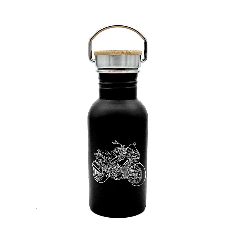 apri tuono 1100 motorcycle travel bottle digital engraving mockup / engraving preview