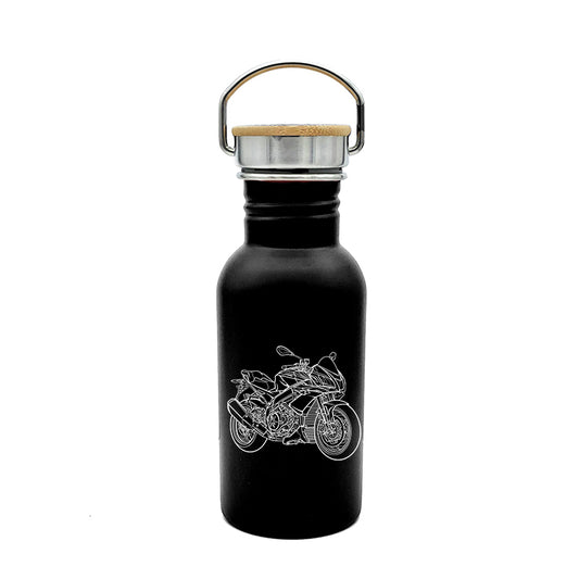apri tuono 1100 motorcycle travel bottle digital engraving mockup / engraving preview
