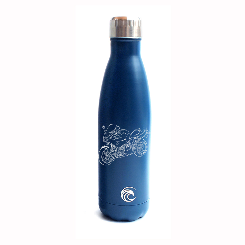 bm r1100 motorcycle bottle digital engraving mockup / engraving preview