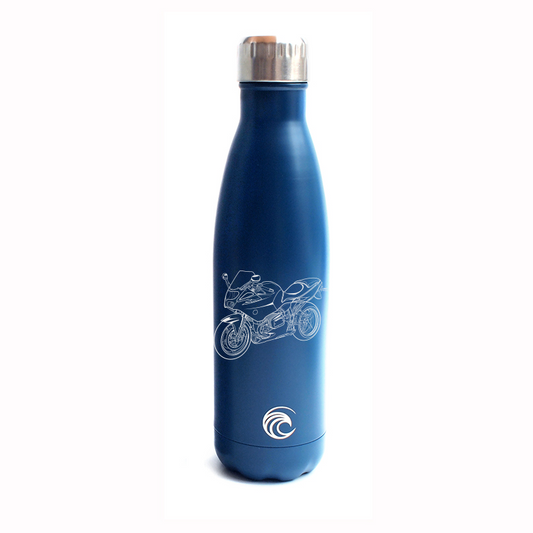 bm r1100 motorcycle bottle digital engraving mockup / engraving preview