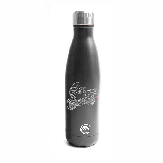 bm r1150 motorcycle bottle digital engraving mockup / engraving preview