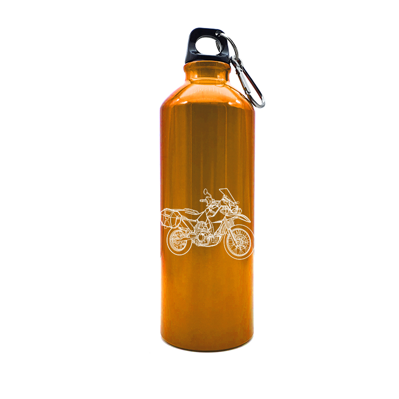 kaw klr650 motorcycle bottle digital engraving mockup / engraving preview