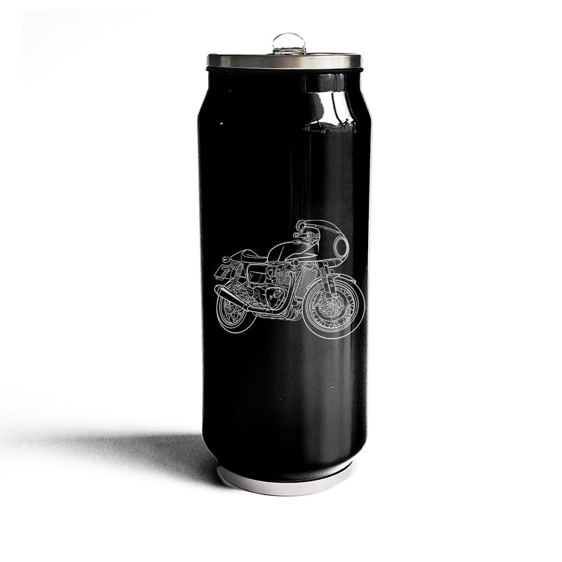 thruxton rs motorcycle travel bottle digital engraving mockup / engraving preview