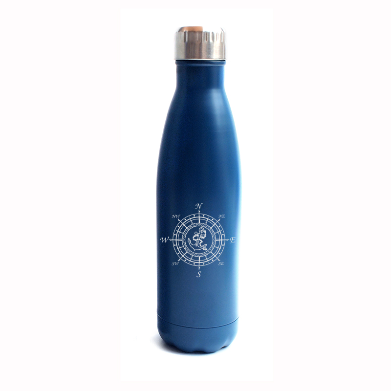 anchor compass  bottle digital engraving mockup / engraving preview